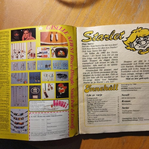 Starlet 1980 nr 1 Omslagsbild Anna, idol Donna Summer. Very Good plus