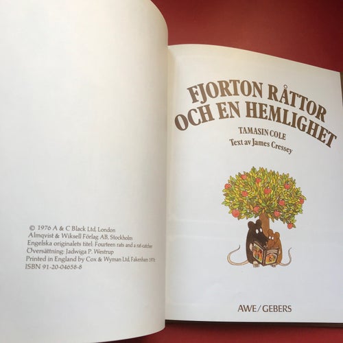 FJORTON RÅTTOR OCH EN HEMLIGHET Tamasin Cole 1976