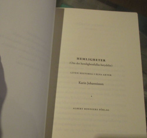 Karin Johannisson, Hemligheter, Om det hemlighetsfullas betydelse