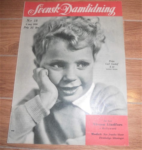Svensk Dam nr18 1950 kungligt Carl Gustaf, Viveca Lindfors, Fanny Jensen Danmark