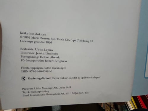 Kråke hos doktorn av Marie Bosson Rydell, Jessica Lindholm, Very fine plus