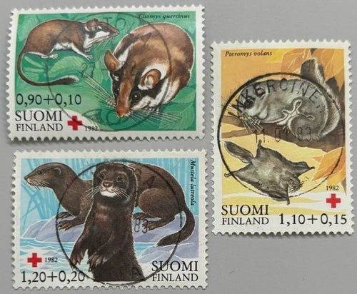 Finland 1982 Röda Kors serie LYX stämplad