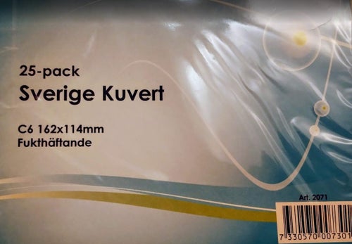 250 C6 Sverigekuvert
