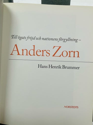 Bok om Anders Zorn av Hans Henrik Brummer.