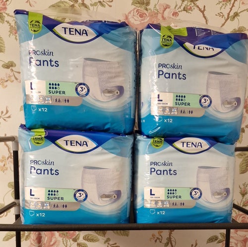 TENA L ProSkin Pants Super stl L | Byxskydd 4 x 12 st i oöppnade förpackningar
