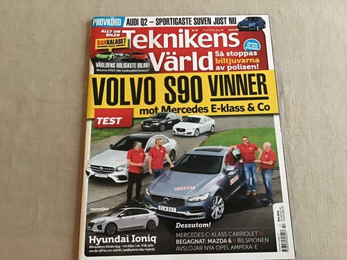 TEKNIKENS VÄRLD NR 17 2016 VOLVO S90,MERCEDES AUDI Q2,PORSCHE,BMW M2,OPEL ELBIL