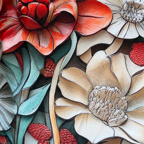 Kuddfodral Art Nouveau design blomkonstverk