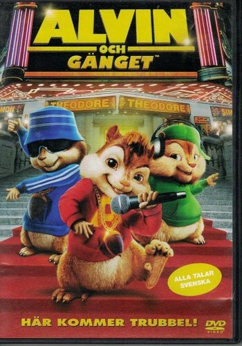 DVD Barnfilm ALVIN och GÄNGET Tecknad barnfilm. OBS svenskt tal och text