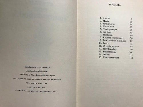 SYRSAN OCH TIDNINGSPOJKEN George Selden 1964