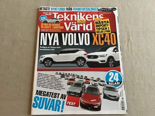 TEKNIKENS VÄRLD NR 21 2017 NYA VOLVO XC40,AUDI Q2,MERCEDES GLC,TIGUAN,OPEL MOKKA