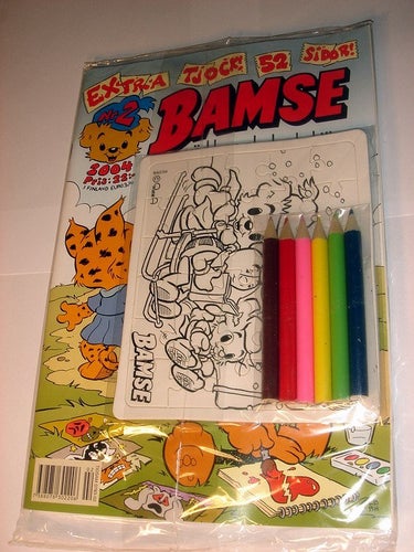 BAMSE 2004 2 NY I ORIGINALPLAST PUSSEL FÄRGPENNOR