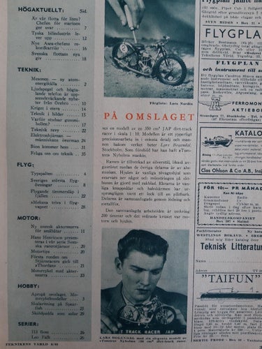 Teknikens Värld nr 9 1949: Teknik, flyg, motor, båt, hobby