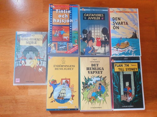 7x Tintin på VHS