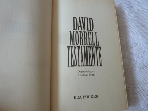 TESTAMENTE, D. MORRELL, 1994,  BÖCKER