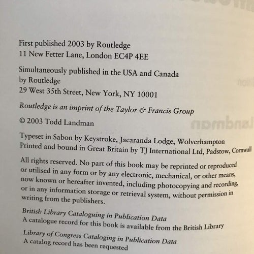 ISSUES AND METHODS IN COMPARATIVE POLITICS Todd Landman 2003