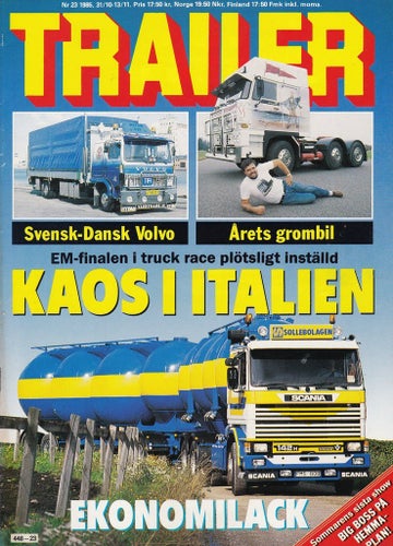 Trailer 1985-23 Wanér I Växjö.Volvo F 6.Scania R 142 H.DAF