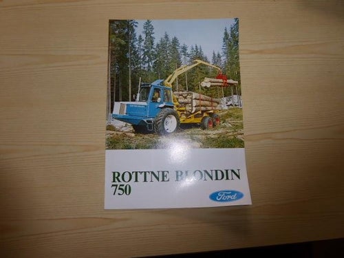 Rottne Blondin 750 skogstraktor Ford 5000 originalbroschyr på finska