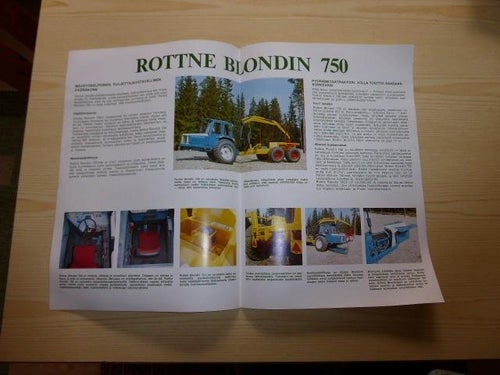 Rottne Blondin 750 skogstraktor Ford 5000 originalbroschyr på finska