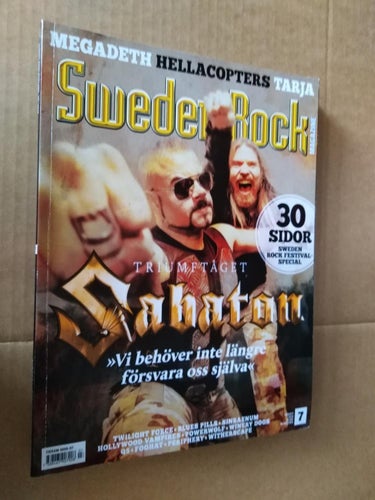 Sweden rock magazine 2016 nr 7 Sabaton Hellacopters Tarja Megadeth Blues Pills