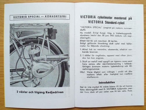 Instruktionsbok Victoria Påhängsmotor/ Cykelmotor