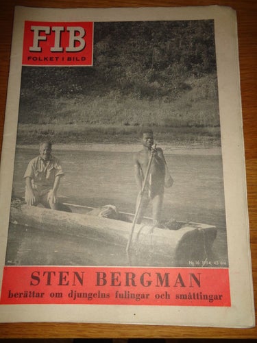 Folket i Bild nr16 1954 Sten Bergman på Nya Guinea
