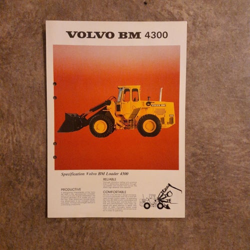 Broschyr Volvo BM Lastmaskin 4300. In English