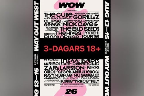 2 stycken Way Out West 3-Dagarsbiljett (18+)