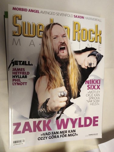 Sweden rock magazine 82 Zakk Wylde Metallica Oscar Dronjak Nikki Sixx Thin Lizzy