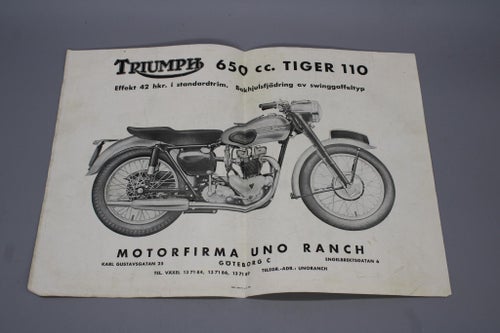Triumph 500 cc. Motocross Infoblad