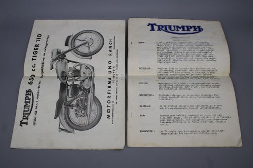 Triumph 500 cc. Motocross Infoblad