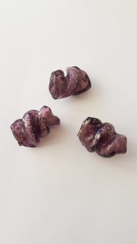 NYVARA! 3 st stora folierade glaspärlor lampwork pärlor