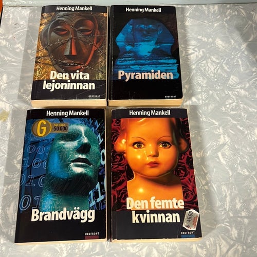 Henning Mankell Böcker - Den vita lejoninnan, Pyramiden, Brandvägg, Den femte