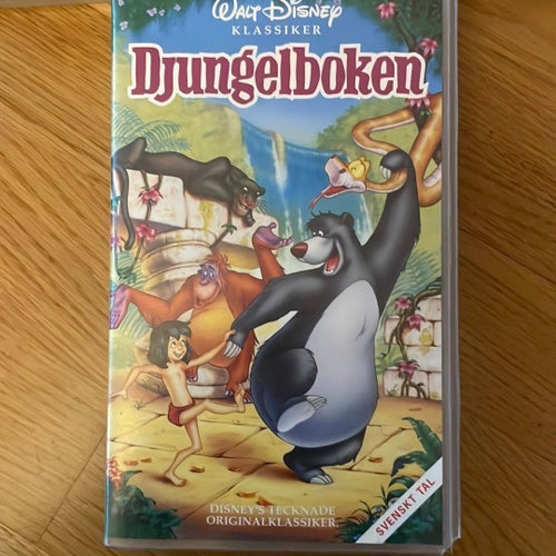 3 VHS-filmer: Skönheten och Odjuret, Djungelboken, Disney Sing Along Songs