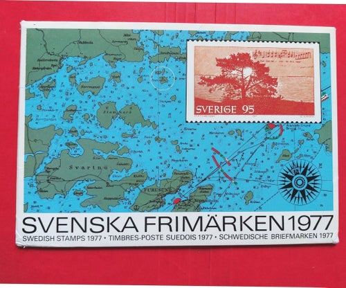Postens årssats 1977, obruten originalförpackning. Fac. 350 kr.