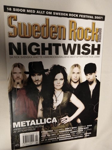 Sweden rock magazine 45 Metallica Nightwish Nile Stan Bush Entombed Meldrum