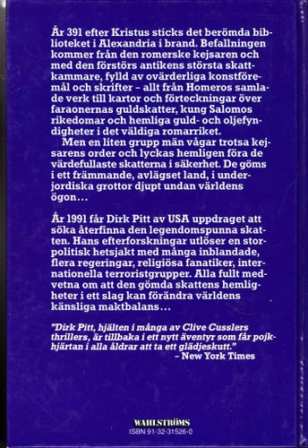 Clive Cussler / Den Gömda Skatten / Dirk Pitt / Kartonnage / Fint skick