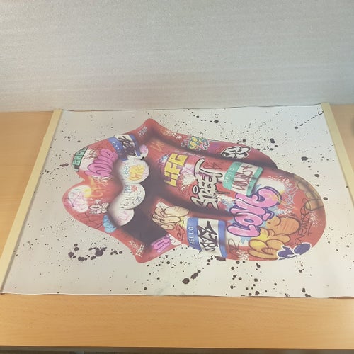 Affisch med graffiti-läppar