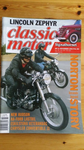 Classic Motor 11 1992: Norton Commando -70, Ford AA Lastbil -30, Lincoln -37