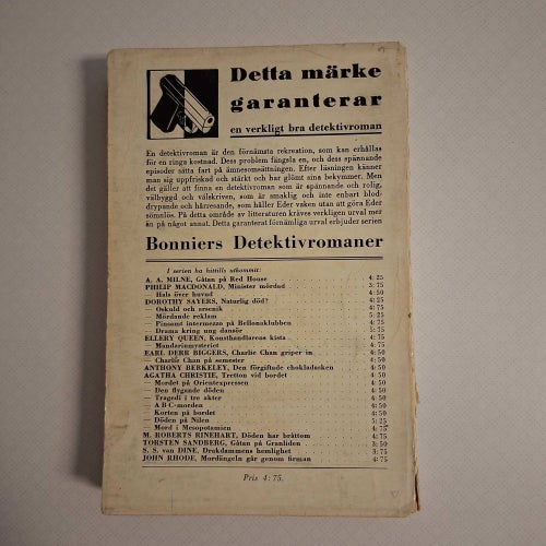 Agatha Christie - Mord i Mesopotamien hft sv 1a 1939 fint ex. av ovanlig bok