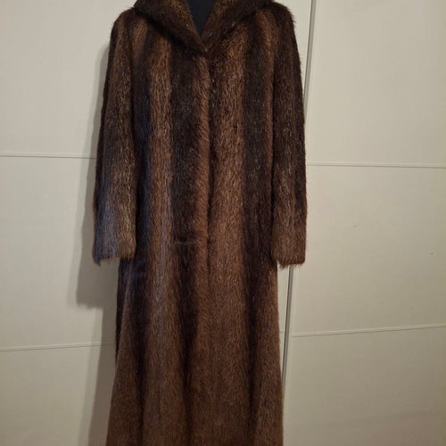 Vintage Brun äkta nutria päls kappa pälskappa pälsjacka M