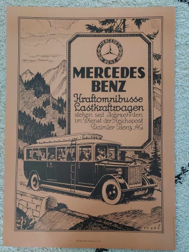 Mercedes Benz Kraftomnibusse Lastkraftwagen affisch