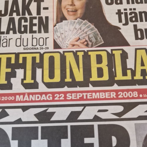 Aftonbladet tidning från 2008