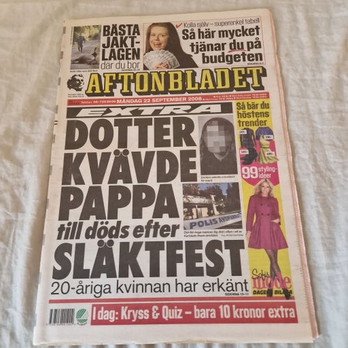 Aftonbladet tidning från 2008