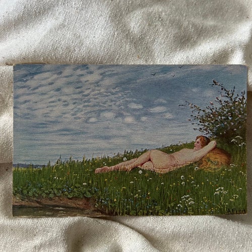 Vykort "sommardröm" Antik Sommar Shabby Chic Torp Naket