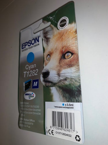 Epson T1282 original bläckpatron DuraBrite Ultra T128 Cyan (NYTT)