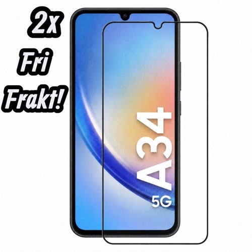 2st Samsung Galaxy A34 9H Härdat Glas Skärmskydd - Heltäckande Kant-till-Kant