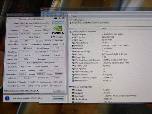 MSI N250GTS (MS-V154) NVIDIA GeForce GTS 250 grafikkort