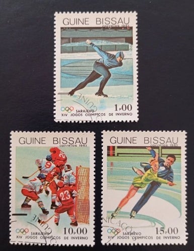 Lot of 3 CTO stamps from Guinea-Bissau - sports