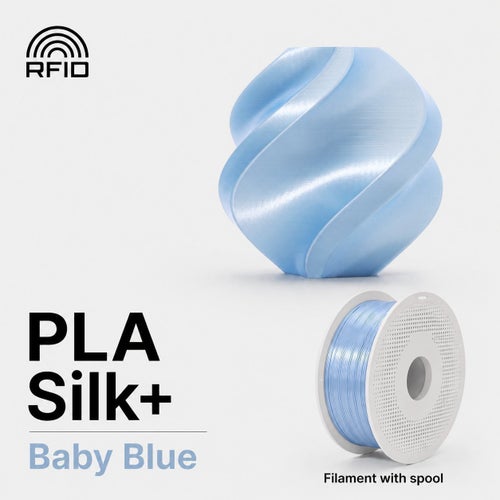 Bambu Lab PLA Silk+ Baby Blue 1 kg 1.75 mm Refill