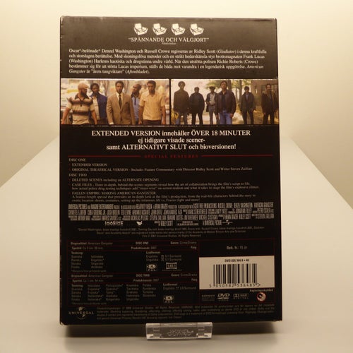 American Gangster - Russel Crowe, Region 2, DVD-film, Svensk text, Fint skick
